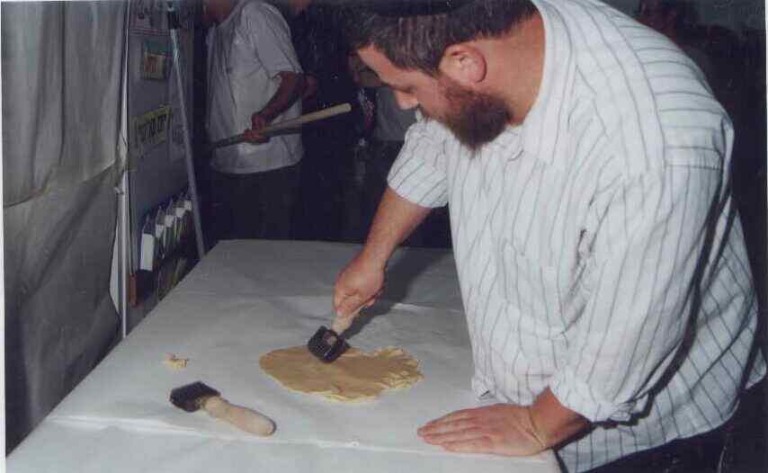 perforating the matza